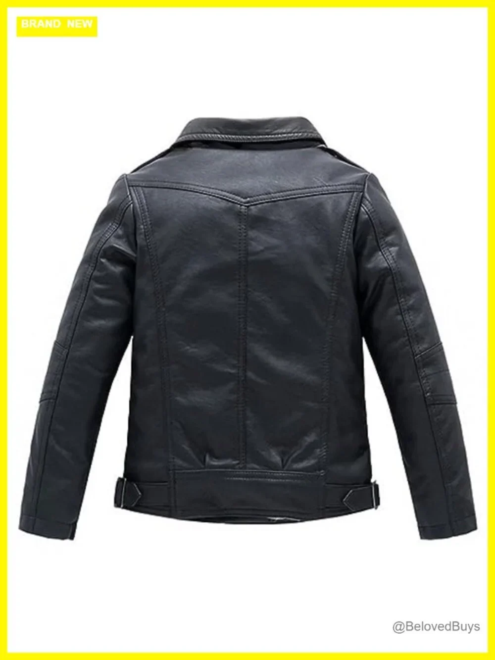 Kids Motorcycle Faux Leather Jacket with Oblique Zipper